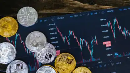 coins, money, and investment stocks