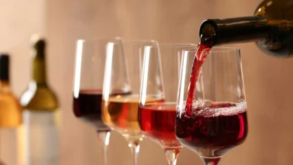 Glasses of wine.