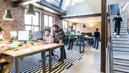 Image of open concept office space during work hours
