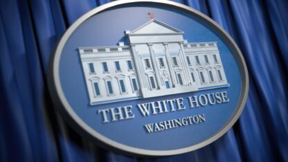 The official seal of the White House.