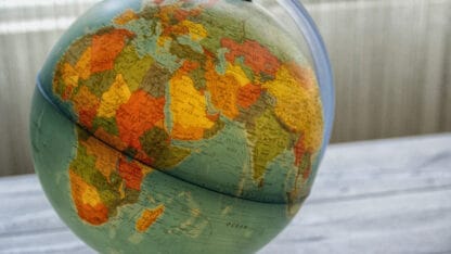 earth globe on a table