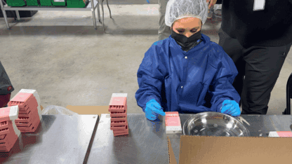 House of Puff products being packaged at a brand facility