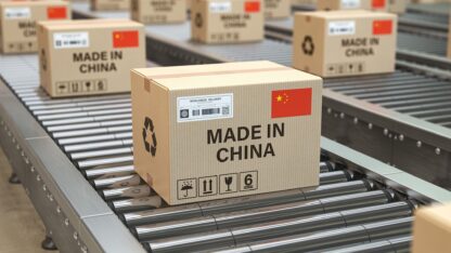 Carton on a packaging line.
