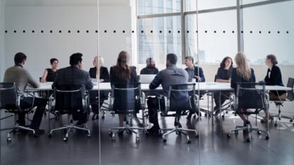 conference room board meeting for M&A due diligence